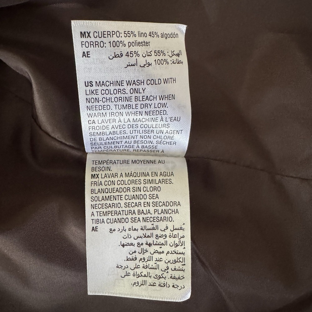Men's Tasso Elba Brown Linen Cotton Blend Full Zip Size XXL Jacket - Picture 5 of 15